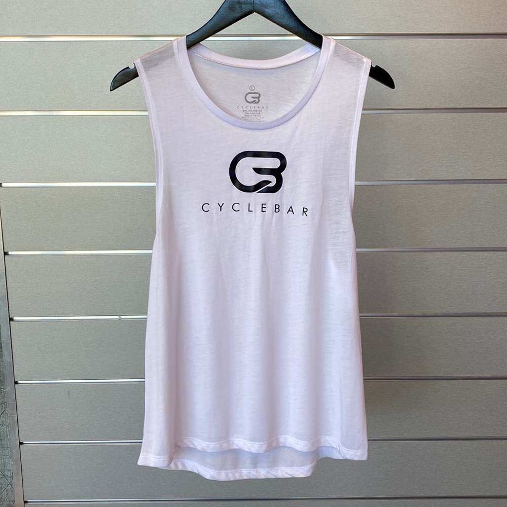 CycleBar Muscle Tank - White/Black - Large - NWT